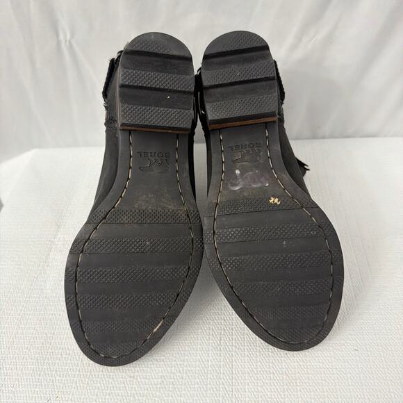 Sorel Boots Womens Size 7 Black Lolla Ankle Booties Leather Buckle Side Zip - Picture 12 of 12